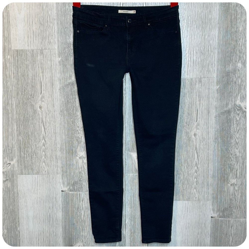 LEVI'S 711 Skinny Jeans Black Stretch Size 29